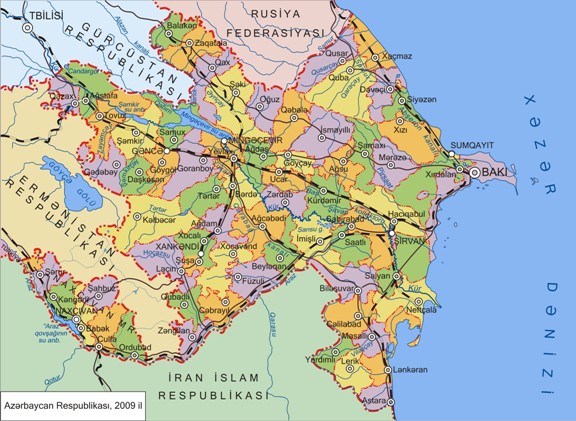 Azerbaycan'ın coğrafi konumu